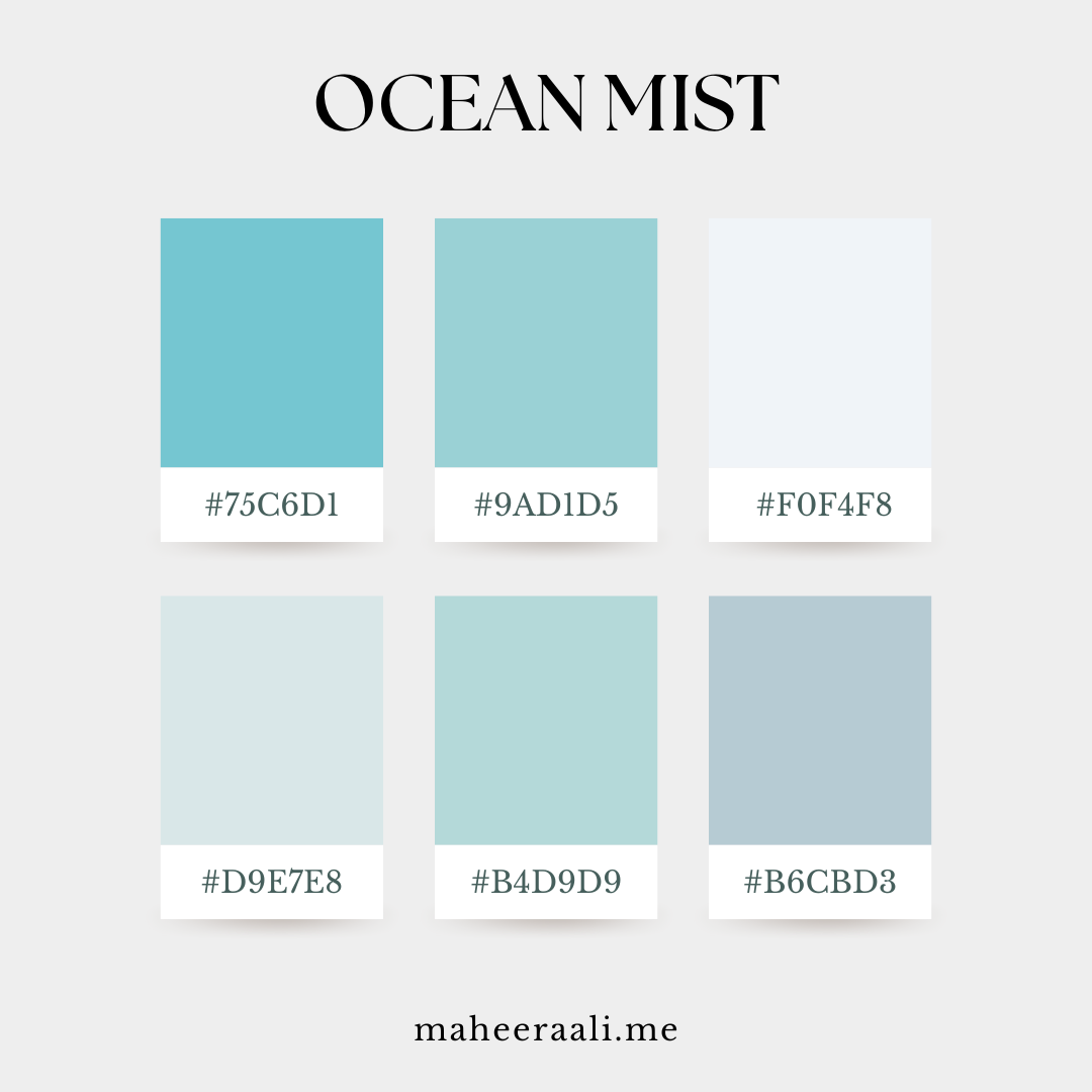 Ocean Mist – Light Summer Color Palette